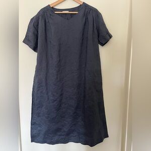 Studio Clip 💯 Linen Japanese Blue Relaxed Oversized Lagenlook Dress M